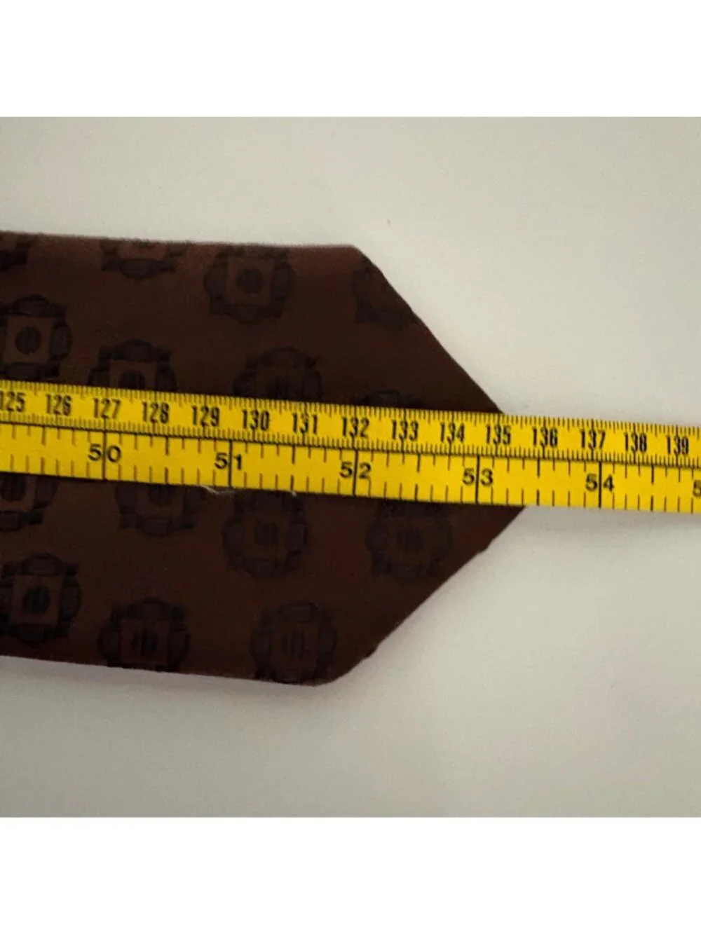 Lord Copley Polyester Brown Tie Geometric Mens Necktie Office Work Gift Vintage